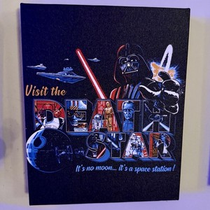 Star Wars IV Darth Vader Death Star Print Science Fiction Art (12”x8”) 