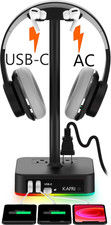 KAFRI RGB Headphone Stand with USB A C Charger Desk Gaming Headset Holder Hanger