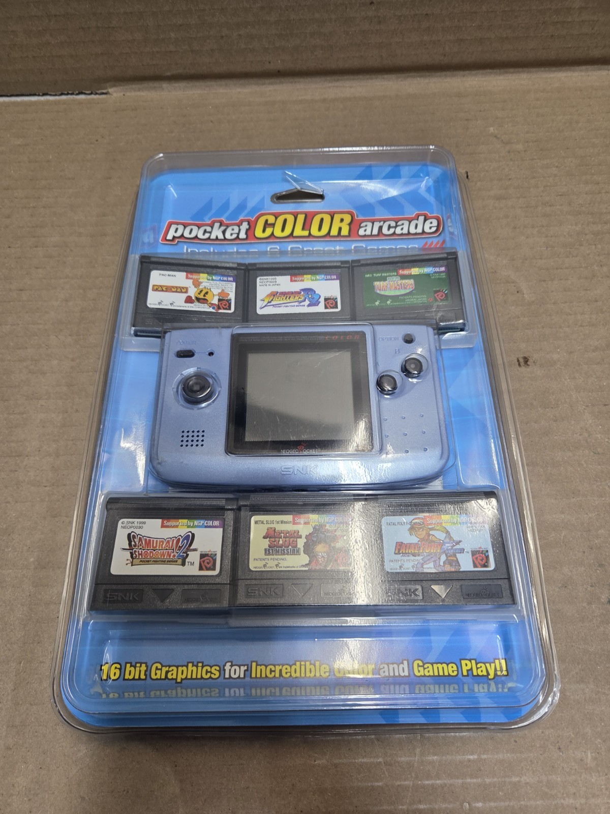 NeoGeo Pocket Color Arcade Blue+ 6 Games Unopened Rare