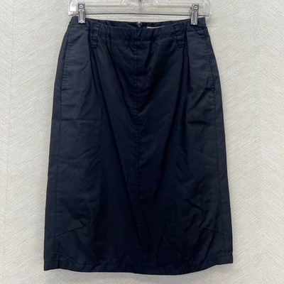 Strenesse Blue Back Zip Slash Pockets Black Straight Pencil Skirt Womens Size 36