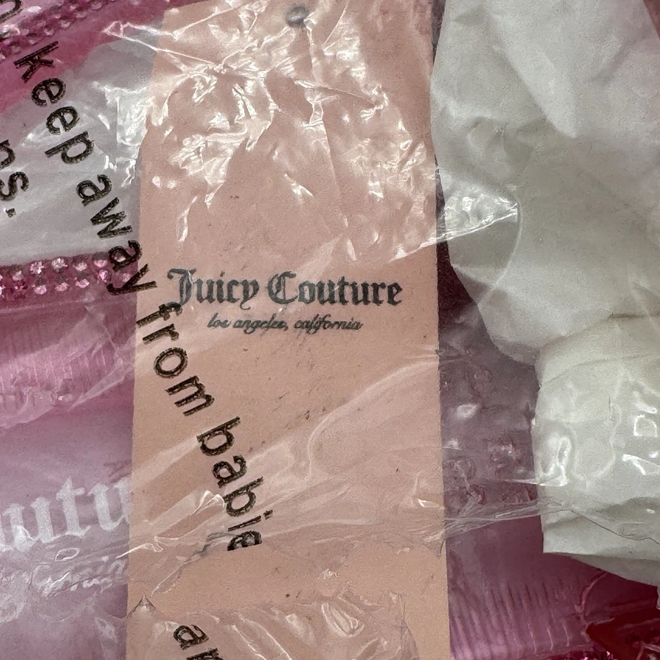 Sandalias Juicy Couture Slides para mujer 8 rosas con logotipo de estrás nuevas sin caja Foto 4 de 4