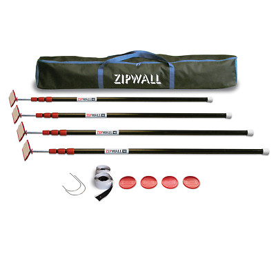 ZipWall Federbelasteter Staubschutz Schutz Teleskopstangen 10' 4er Pack