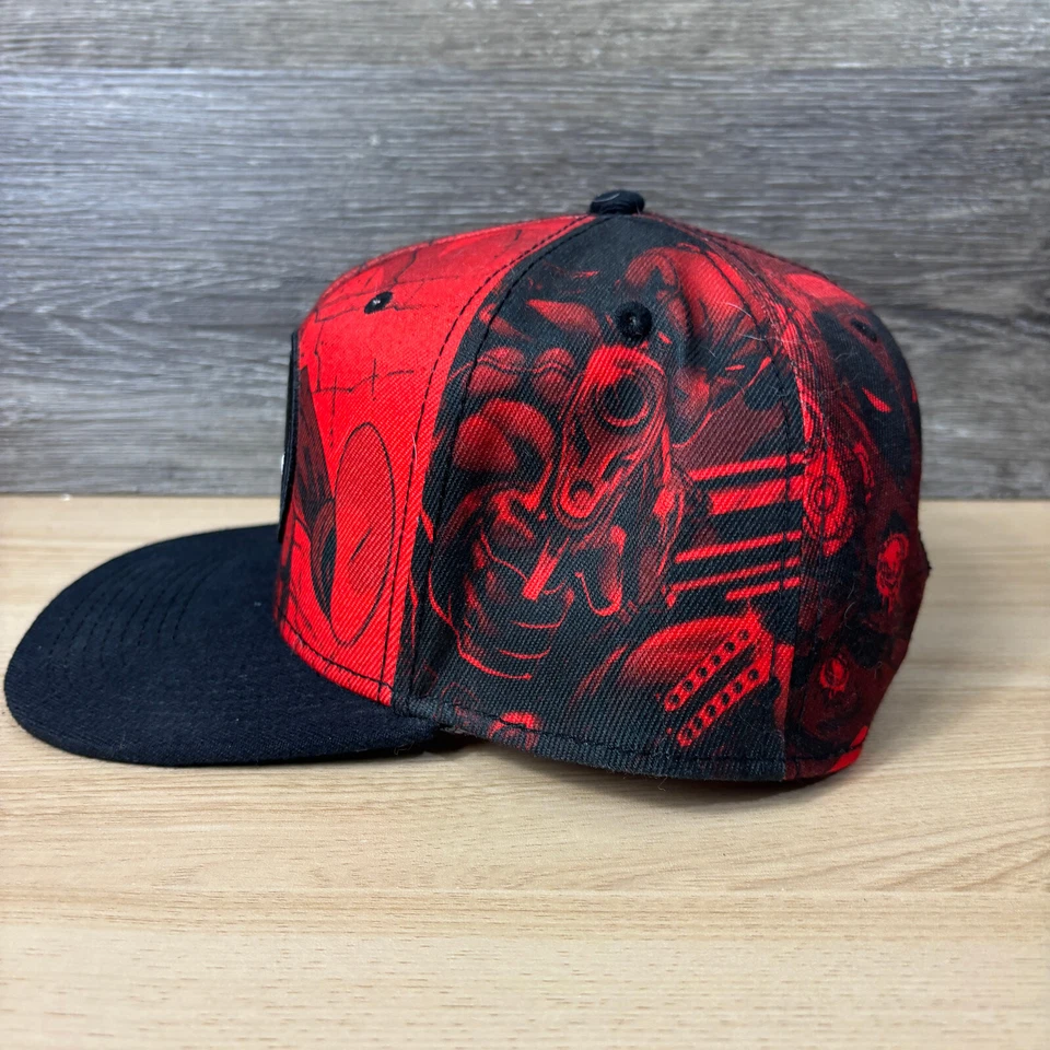 Deadpool Hat Cap Snap Back Black Red Marvel Adjustable - Image 4 of 4