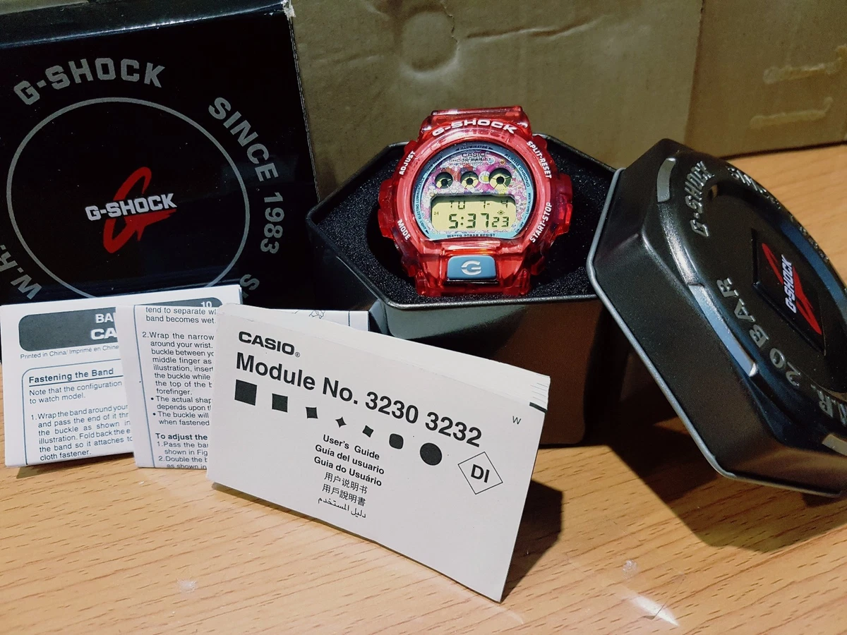 Vintage Collectible G Shock DW 6900 Full Jelly Red TK Mula Digit Custom limited