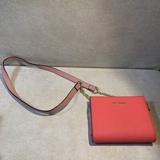 Steve Madden Crossbody Double Sided Wallet Purse Gold Color Chain Dark Pink