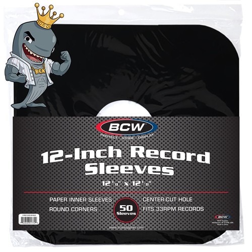 BCW 12 Inch Record Paper Inner Sleeves Round Corners 33 RPM BLK FREE SHIP - 第 1/2 張圖片