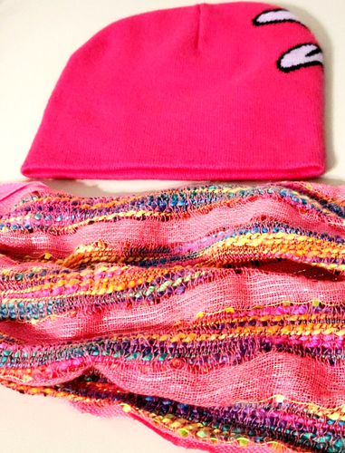 Girls 4-Piece Set 3-Hats & 1-Infinity Scarf Pink/Multicolor Kitty/Ninja Turtle - Picture 6 of 14