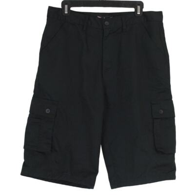 NWOT Vintage Y2K Black Baggy Cargo Skater Shorts Mens 34