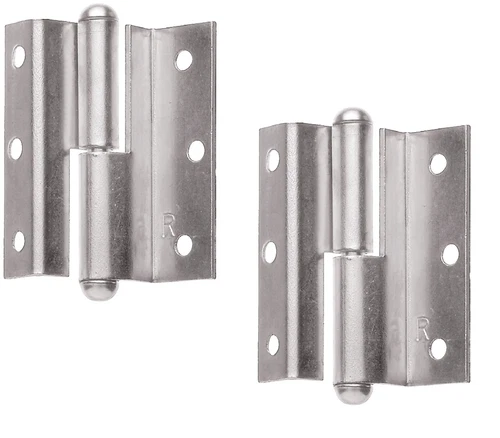 2x Aufschraubband Scharnier silber vernickelt Türband Türscharnier 50x35 mm