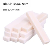10pcs BLANK BONE NUT 52x6x10mm Guitar Ukulele Luthier Saddle Bridge DIY Bass