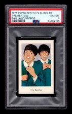 PSA 8 PAUL McCARTNEY & GEORGE HARRISON of The BEATLES 1975 Card HIGHEST GRADED