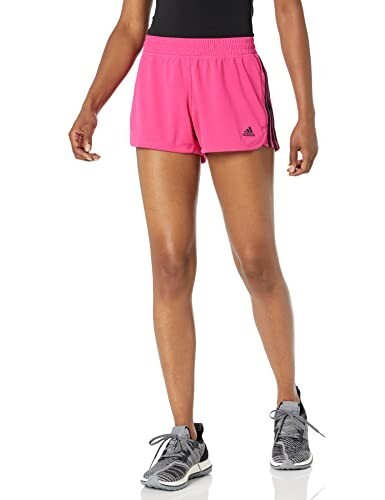 Adidas Logo Pacer 3 Stripe Knit Primegreen Athletic Training Shorts XL 130125360 - Picture 2 of 8