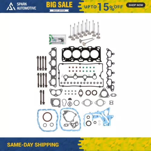 Full Gasket Set Intake Exhaust Valves Fit 99-05 Hyundai Kia 2.4L DOHC G4JS