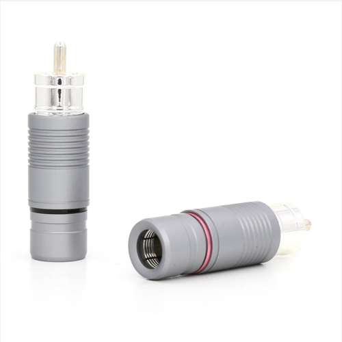 Connettori RCA audiofili spina placcata argento per cavo segnale HiFi interconnessione - Foto 2 di 11