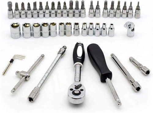 46-Piece Metric Socket Set with Ratchet Wrench - Professional Auto Repair Tools - Picture 8 of 11