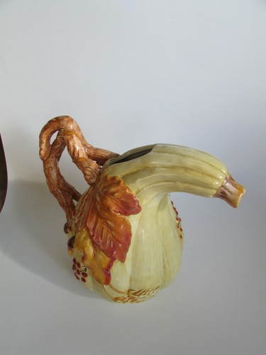 Fitz & Floyd HARVEST Gourd Pitcher Autumn Fall Thanksgiving 48 oz 1993 - Picture 6 of 11