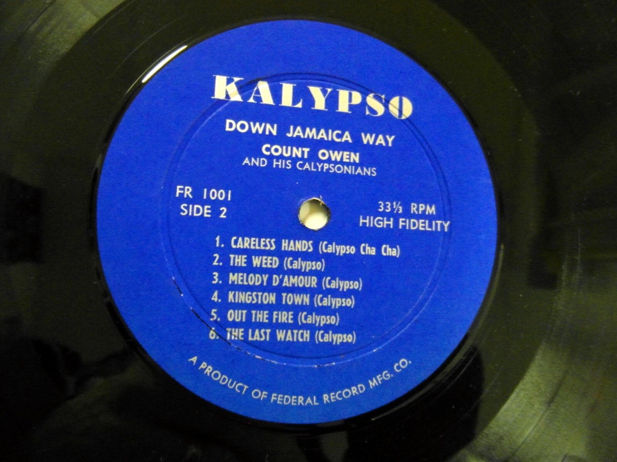 Count Owen And His Calypsonians Down Jamaica Way LP VG++ vinyl