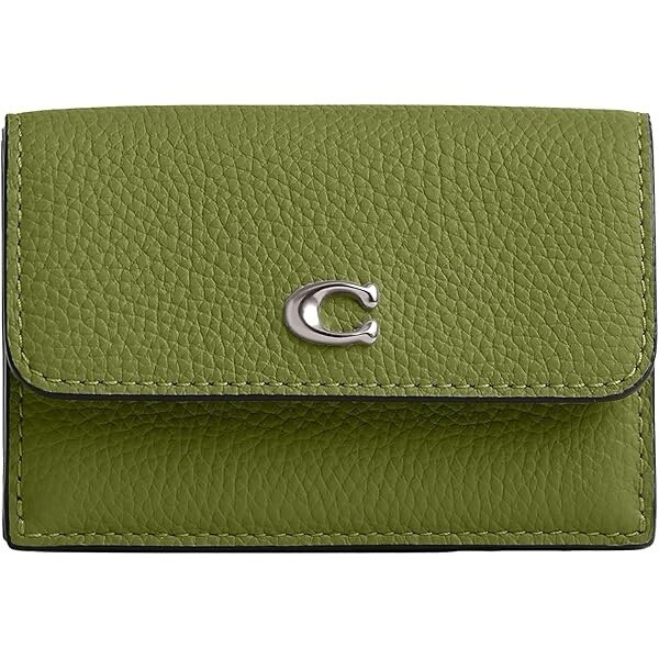 小物 Vintage Coach Leather Mini Wallet Green Coach Soho Signature Mini C Trifold Green Jacquard Dark