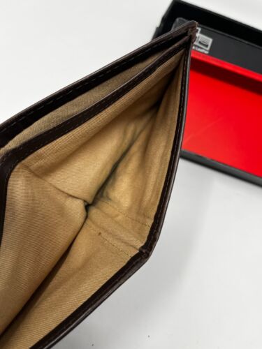 Vintage GUESS Geldbörse Herren echt braun Leder Passcase Brieftasche mit Original Box - Bild 12 von 16
