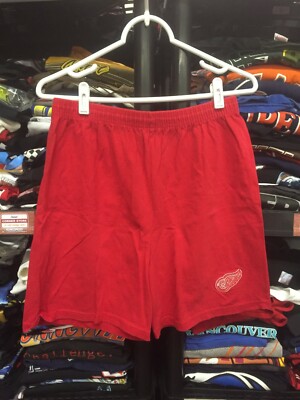 Vintage Logo 7 Detroit Red Wings NHL Drawstring Shorts Medium #4292