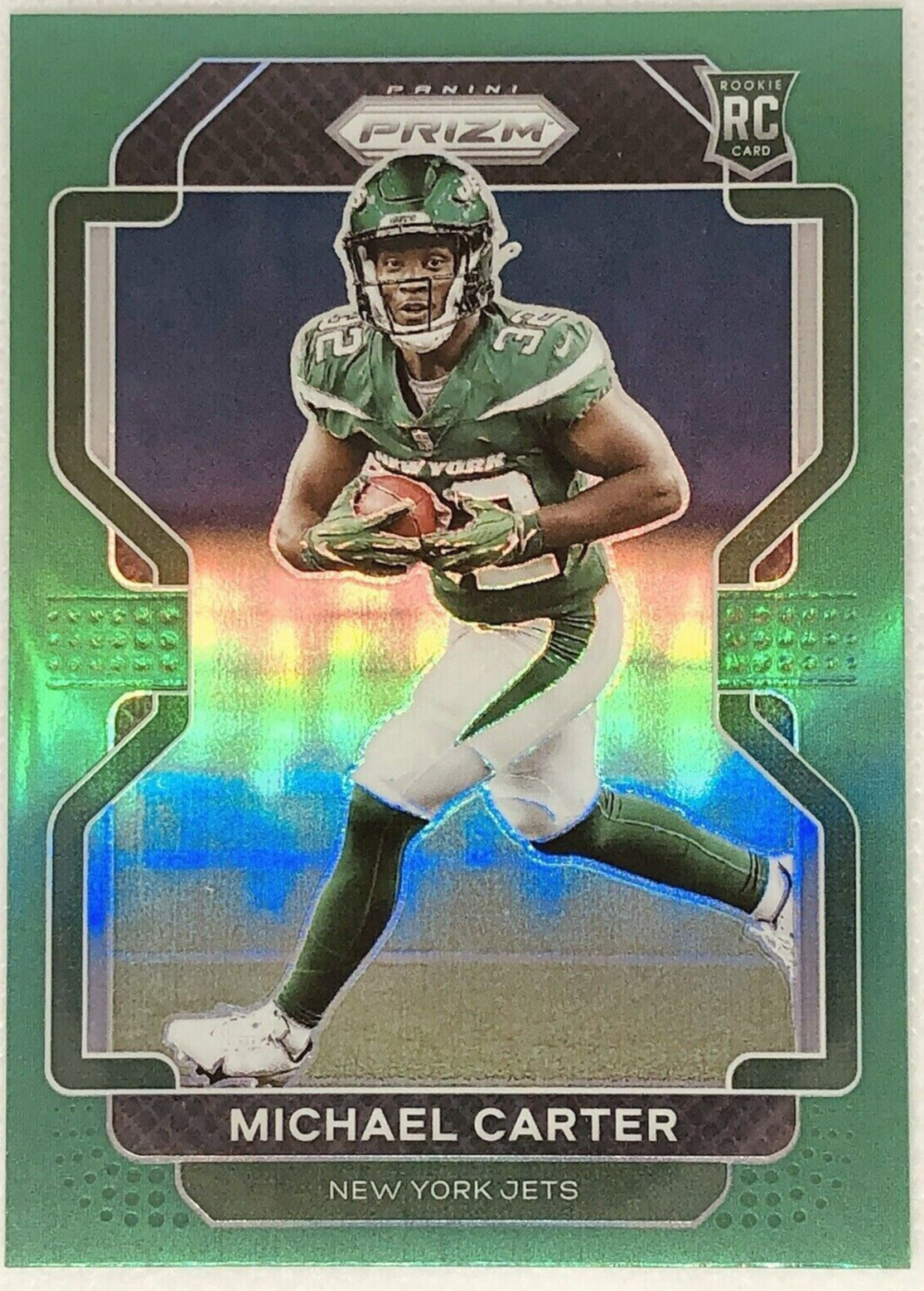 MICHAEL CARTER 2021 PANINI PRIZM NFL #365 GREEN Prizm - RC