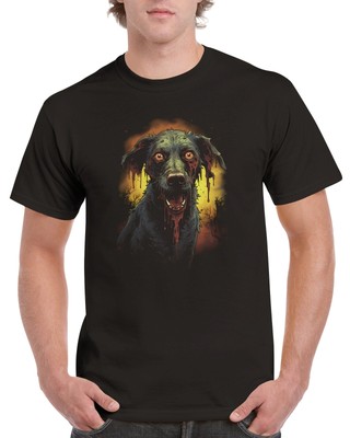 Zombie Grafik T-Shirt Unisex Damen Herren Skelett Dämon Hund Rock Metal Tiere