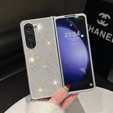 For Samsung Galaxy Z Fold 5/4/3 5G Sparkle Bling Rhinestone Slim Fold Case Cover