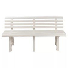 Outdoor 3-Person Plastic Garden Bench Ideal for Patios, Lawns & Picnic Areas 