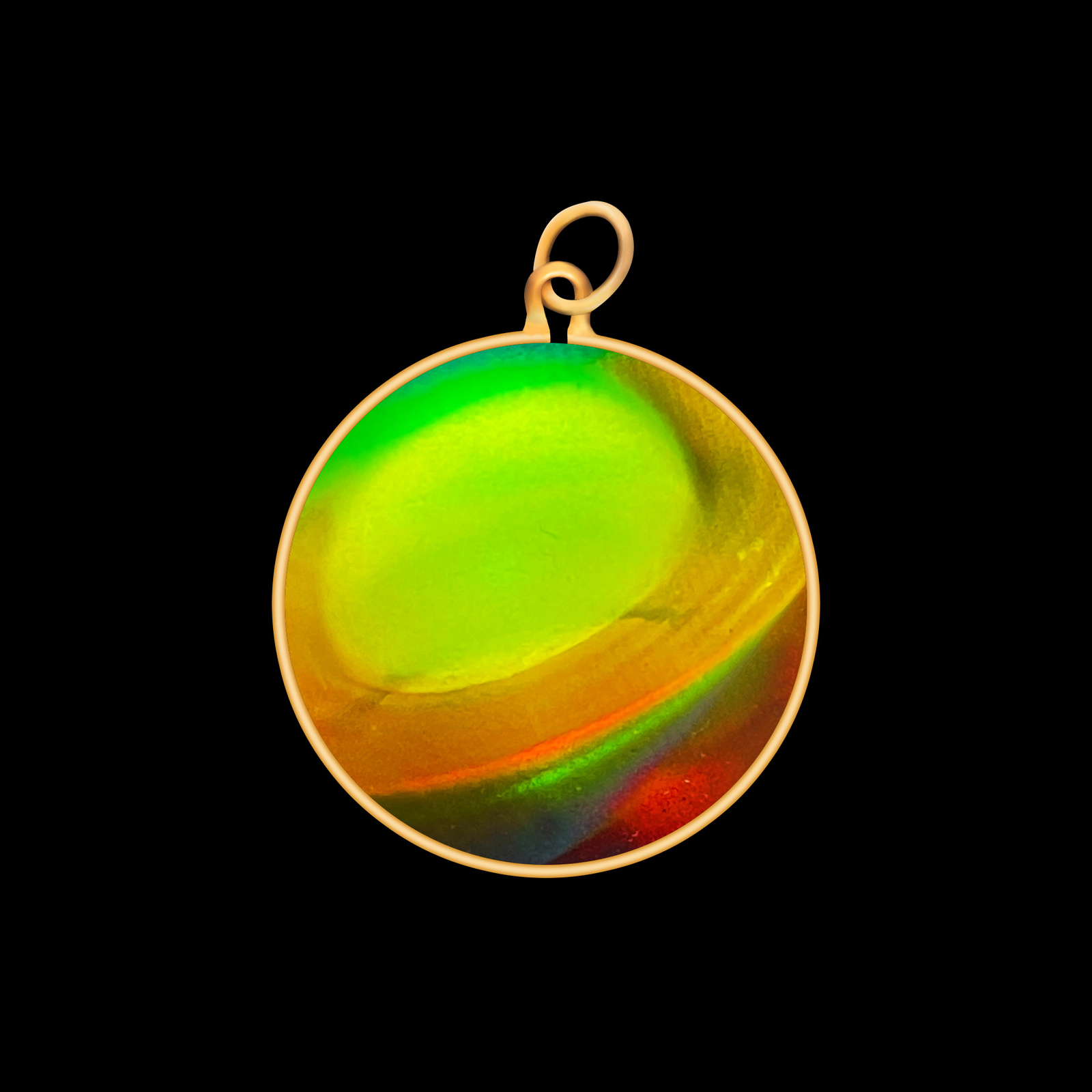9ct Gold Hologram Pendant - Planet Saturn (Small) - No Chain