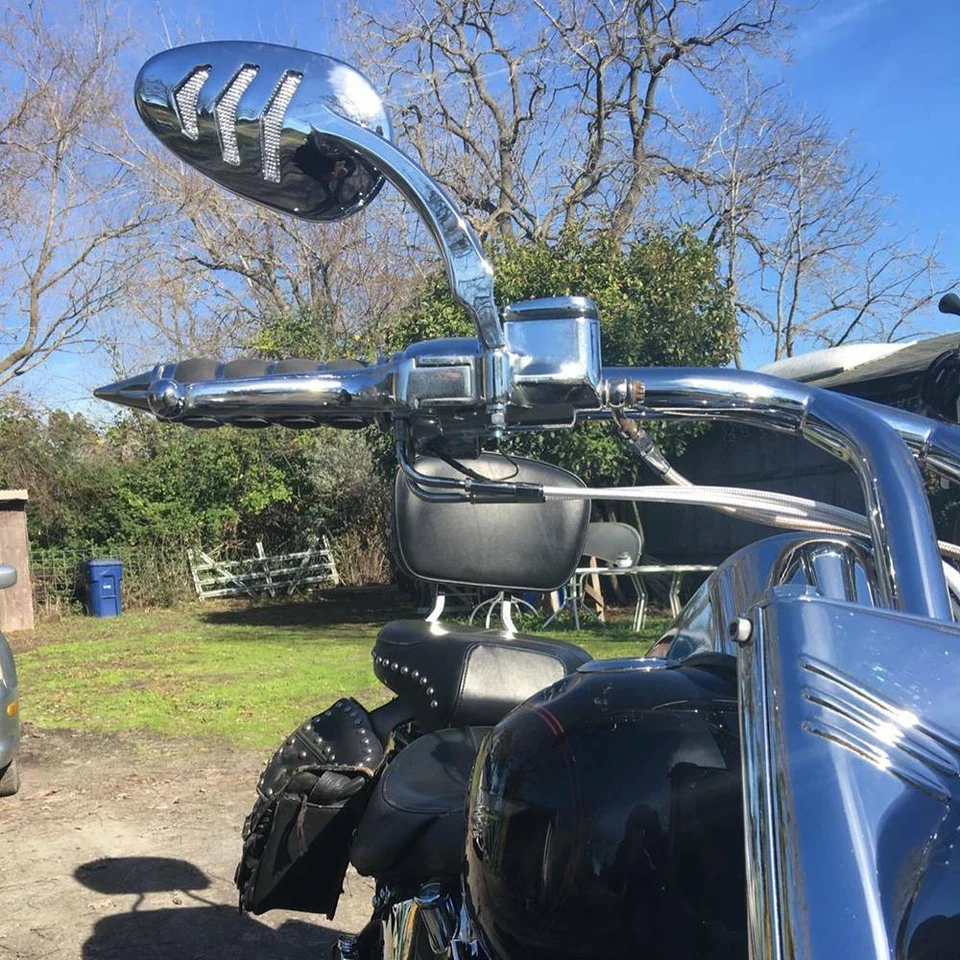 Хромированное боковое зеркало для мотоцикла Harley со встроенными светодиодными поворотниками (пара) - Изображение 4 из 4