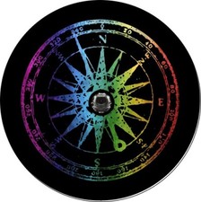 Spare Tire Cover - Wrangler JL Distressed Rainbow Compass Tire Cover