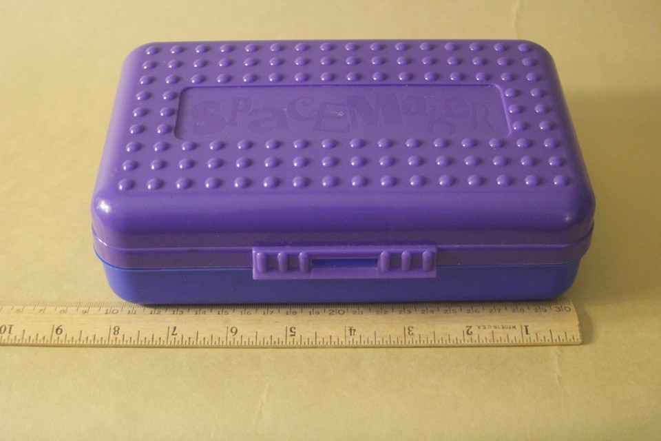 Reading Spacemaker Box Spacemaker Pencil Box Purple & Blue Opaque Vintage 90's Plastic Storage ...