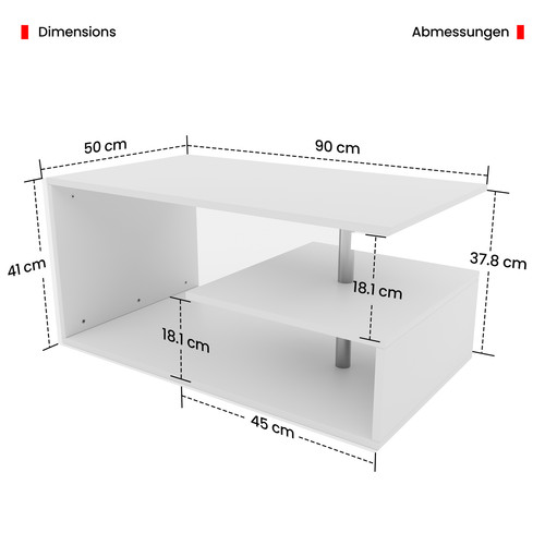MIADOMODO® Mesa de centro Sofá Mesa de salón Mesa de café con espacio de almacenamiento Bajo - Imagen 20 de 60