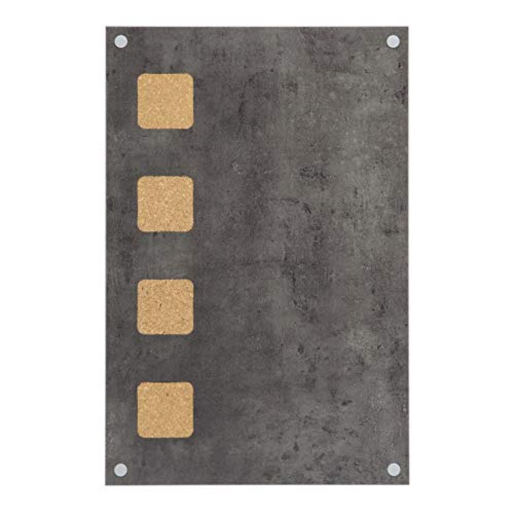 (TG. 58 x 38 cm) Securit Lavagna Bacheca 60x40 - Grigio - 1 Pennarello Bianco +