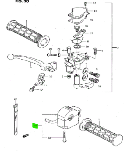 SUZUKI QUADSPORT LH HANDLE STOP SWITCH 37400-40B02×1 Genuine JDM OEM - Picture 2 of 2