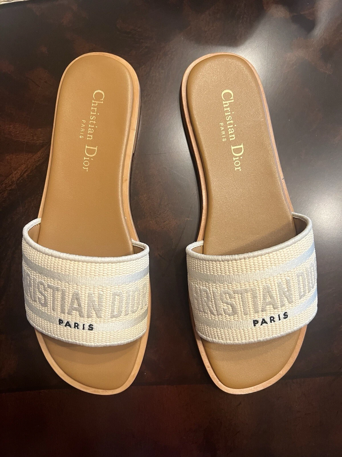 Diapositives brodées Christian Dior Paris DWAY   US 9 / EU 40