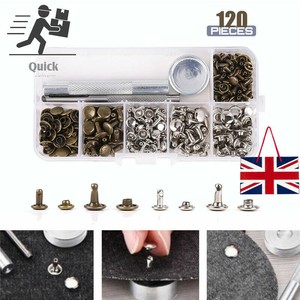 rivets leather fixing cap tool craft double metal kit