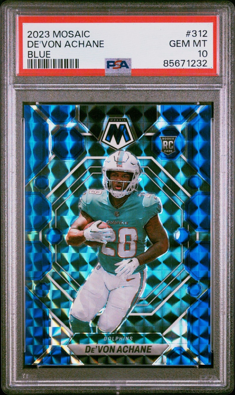 De'Von Achane Panini Mosaic #312 Blue