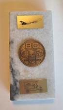 Vintage 1907-1987 UNITED PARCEL SERVICE 80 YEARS UPS COIN ON MARBLE PLAQUE