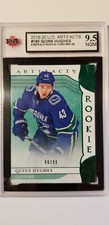Quinn Hughes 2019-20 Artifacts Emerald Rookie Hockey Card #66/99 KSA Graded 9.5!