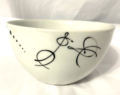 Tabletop Gallery Pescara Cereal Soup Bowl White With Black Swirls Lines