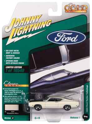 JLSP222A Johnny Lightning 1969 Ford Torino Talledega Wimbledon White