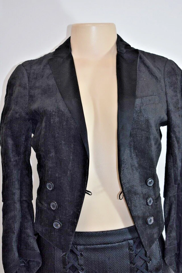 Blazer DIESEL Negro Dorado Algodón Gasa Manga Larga Talla XSpequeño En Oferta mp Foto 2 de 4