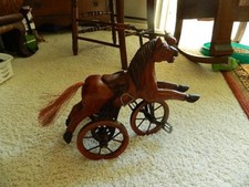 Antique/Vintage Carved Wooden Horse Tricycle Velocipede