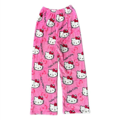  Hello Kitty Christmas Holiday Pajama Pants Pink Large really cute