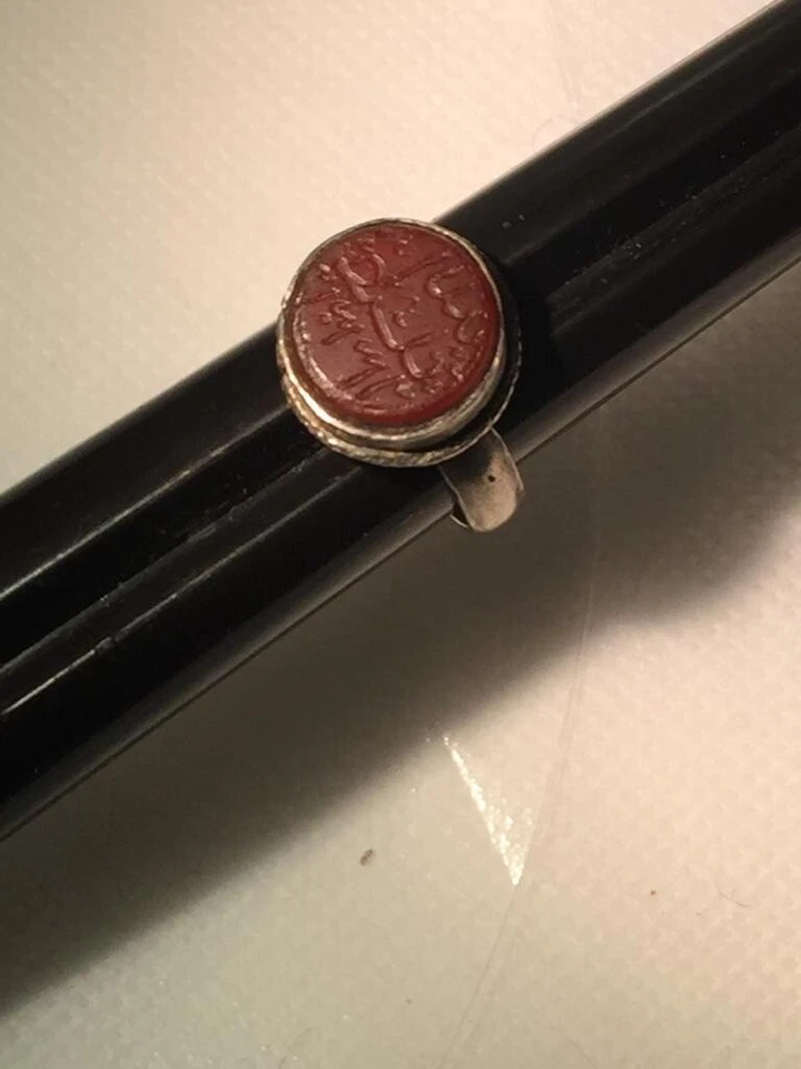 Anéis de prata esterlina antigos de pedra natural ágata feitos à mão para homens e mulheres  - Imagem 4 de 4