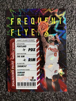 2020 NBA Hoops Frequent Flyers Purple Explosion #14 Damian Lillard Trailblazers