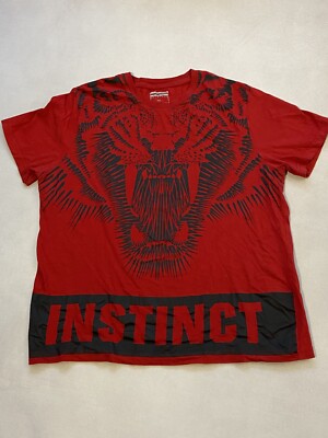 SEAN JEAN red black INSTINCT tiger tshirt XL
