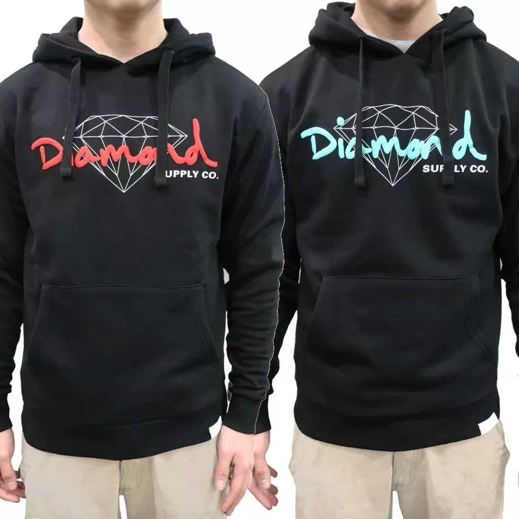 Diamond Supply Co. Men's Diamond Logo Pullover Fleece Hoodie Sweatshirt