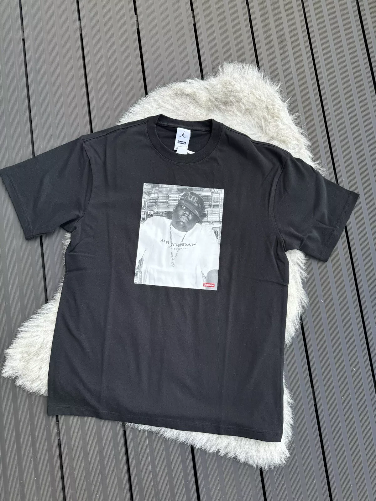 T shirt SUPREME x Biggie Smalls x Air Jordan   Noir   Taille Medium, Large / XLarge